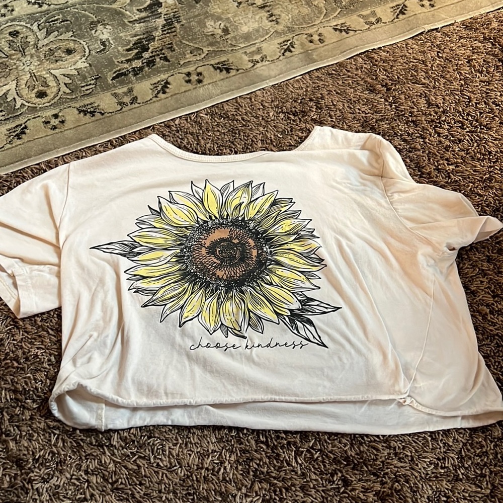 Sunflower choose kindness crop top